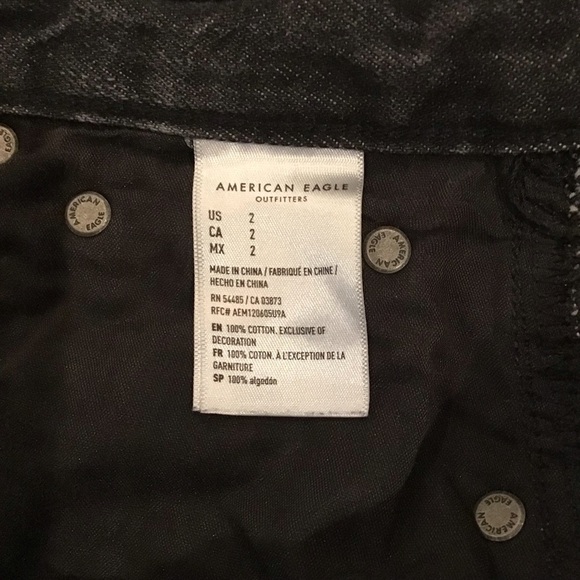 American Eagle 2 Super Hi-Rise Festival Denim Shorts Women’s Faded Black 2020 - Picture 8 of 10